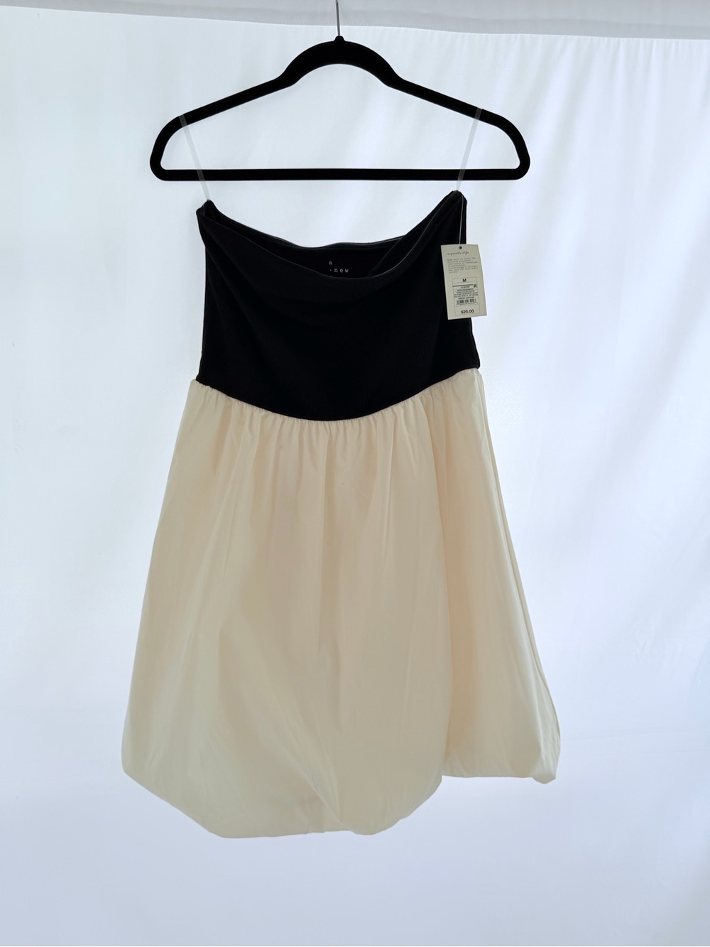 a new day Black and Cream Strapless Two-Tone Bubble Dress